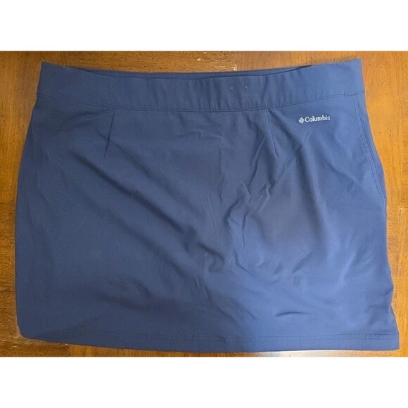COLUMBIA Women's Anytime Straight Skort Sz XL Navy Blue Pockets UPF Skirt - Picture 2 of 6